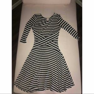 Black and white striped dress
